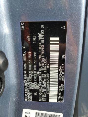 5TDGZRBH9NS203047 - 2022 TOYOTA HIGHLANDER XLE Blau Foto 13