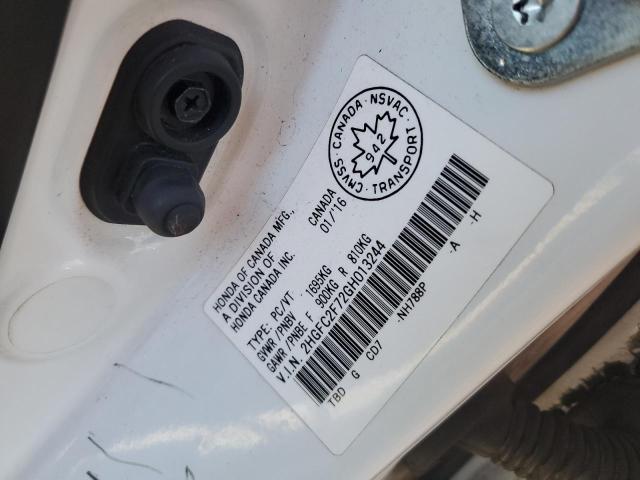 2HGFC2F72GH013244 - 2016 HONDA CIVIC EX WHITE photo 13