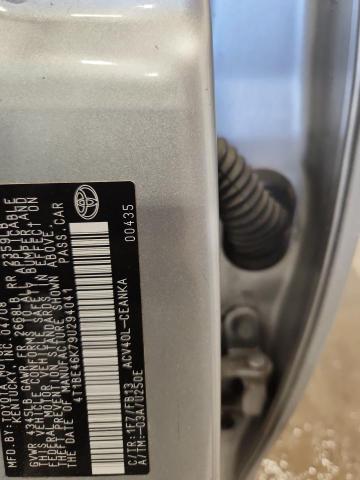 4T1BE46K79U294041 - 2009 TOYOTA CAMRY BASE SILVER photo 12