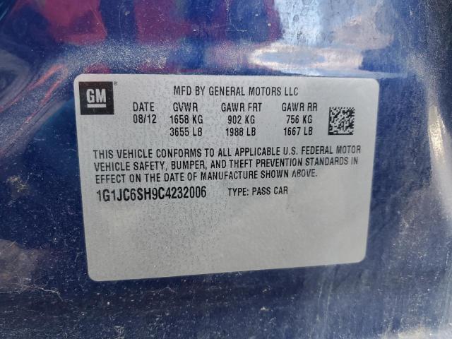 1G1JC6SH9C4232006 - 2012 CHEVROLET SONIC LT 蓝色 照片 12