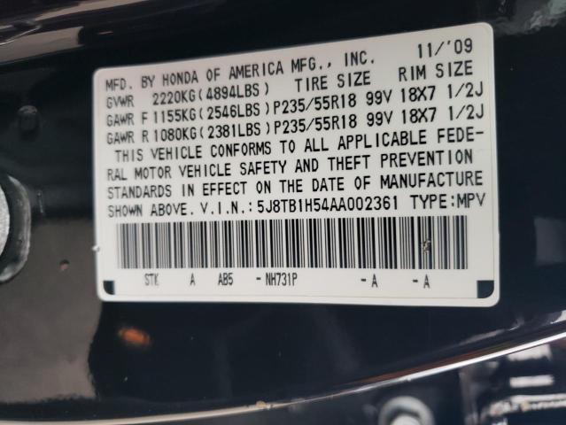 5J8TB1H54AA002361 - 2010 ACURA RDX TECHNOLOGY BLACK photo 13