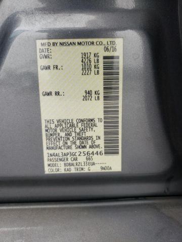 1N4AL3AP3GC256446 - 2016 NISSAN ALTIMA 2.5 GRAY photo 12