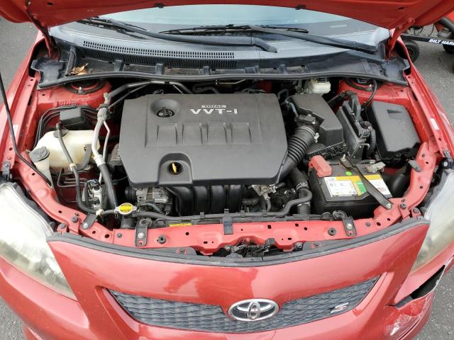 1NXBU40E79Z154612 - 2009 TOYOTA COROLLA BASE أحمر صورة 11