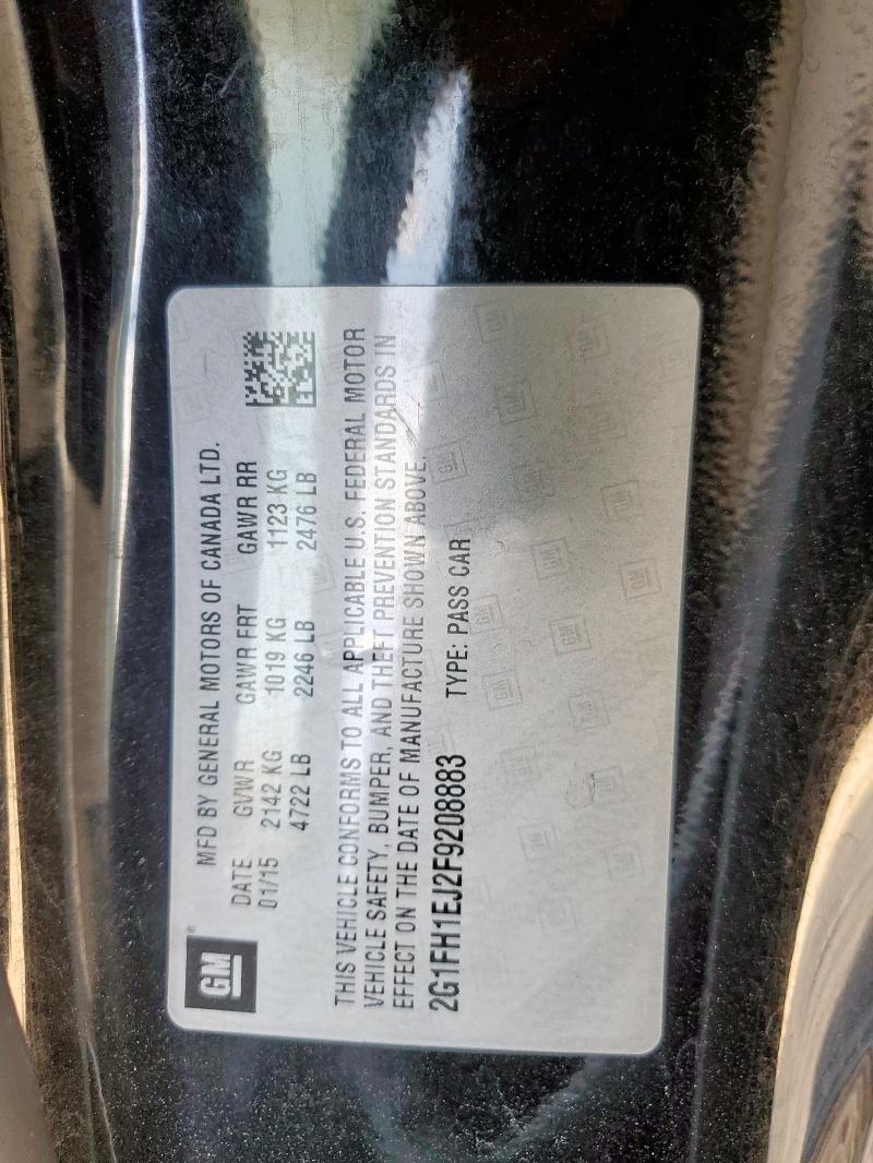 2G1FH1EJ2F9208883 - 2015 CHEVROLET CAMARO SS Siyah fotoğraf 12