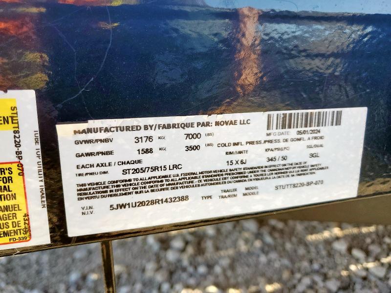 5JW1U2028R1432388 - 2024 UTILITY TRAILER BLACK photo 10