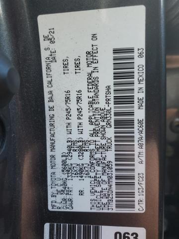 3TMBZ5DN4MM031059 - 2021 TOYOTA TACOMA DOUBLE CAB GRAY photo 14