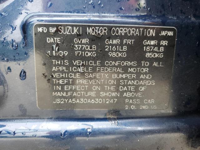 JS2YA5A30A6301247 - 2010 SUZUKI SX4 BLUE photo 12