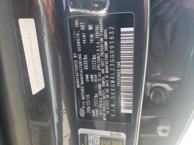 5XXGW4L23GG091632 - 2016 KIA OPTIMA SX GRAY photo 12