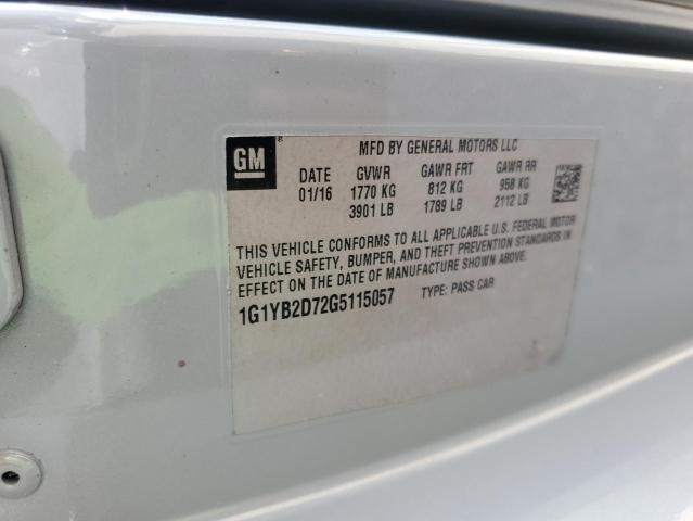 1G1YB2D72G5115057 - 2016 CHEVROLET CORVETTE STINGRAY 1LT GRAY photo 12