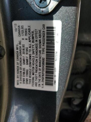 2HGFB2F55DH589682 - 2013 HONDA CIVIC LX GRAY photo 12