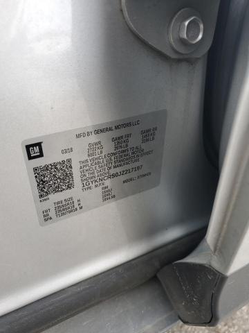 1GYKNCRS0JZ217197 - 2018 CADILLAC XT5 LUXURY SILVER photo 12