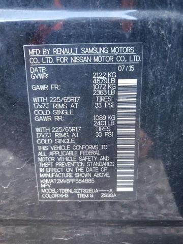 KNMAT2MV6FP584885 - 2015 NISSAN ROGUE S 黑色 照片 12