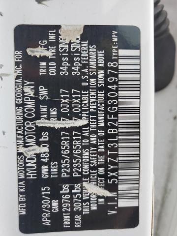 5XYZT3LB2FG304978 - 2015 HYUNDAI SANTA FE S Ağ foto 13