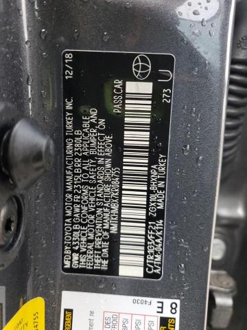 NMTKHMBX7KR084755 - 2019 TOYOTA C-HR XLE ნაცრისფერი ფოტო 12