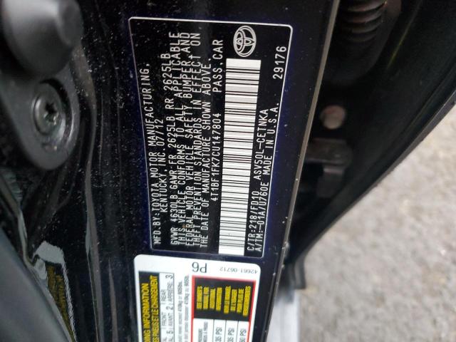 4T1BF1FK7CU147804 - 2012 TOYOTA CAMRY BASE 黑色 照片 12