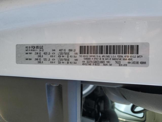 3C6TRVCG8KE510803 - 2019 RAM PROMASTER 2500 HIGH WHITE photo 13