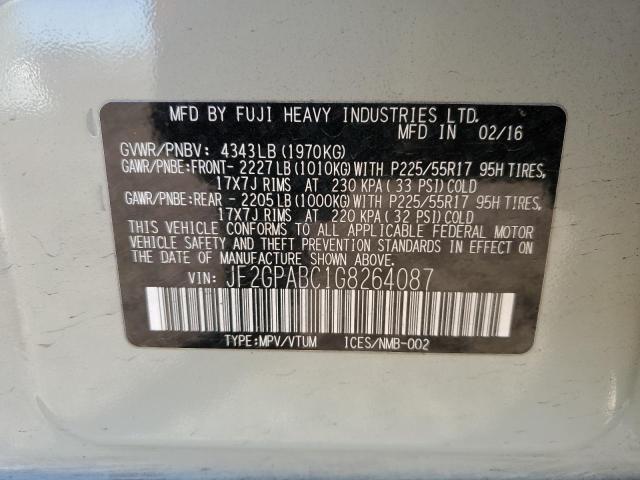 JF2GPABC1G8264087 - 2016 SUBARU CROSSTREK PREMIUM GREEN photo 13