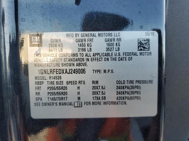 1GNLRFEDXAJ249006 - 2010 CHEVROLET TRAVERSE LT Սև լուսանկար 13