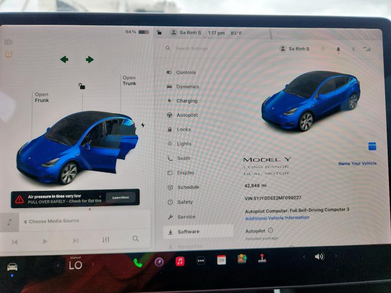5YJYGDEE2MF099227 - 2021 TESLA MODEL Y BLUE photo 9