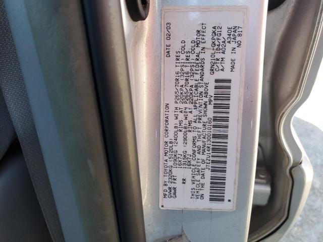 JTEZU14R130010160 - 2003 TOYOTA 4RUNNER SR5 SILVER photo 13