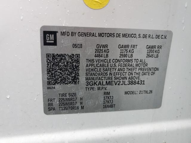 3GKALMEV2JL388431 - 2018 GMC TERRAIN SLE Білий фото 14