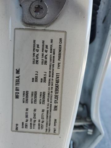 5YJ3E1EB5KF487411 - 2019 TESLA MODEL 3 Weiß Foto 12