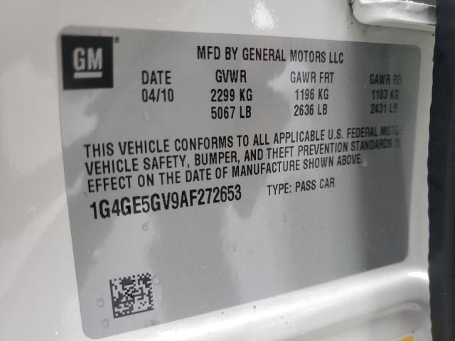 1G4GE5GV9AF272653 - 2010 BUICK LACROSSE CXS 白色 照片 12