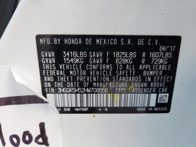 3HGGK5H52HM708556 - 2017 HONDA FIT LX Սպիտակ լուսանկար 14