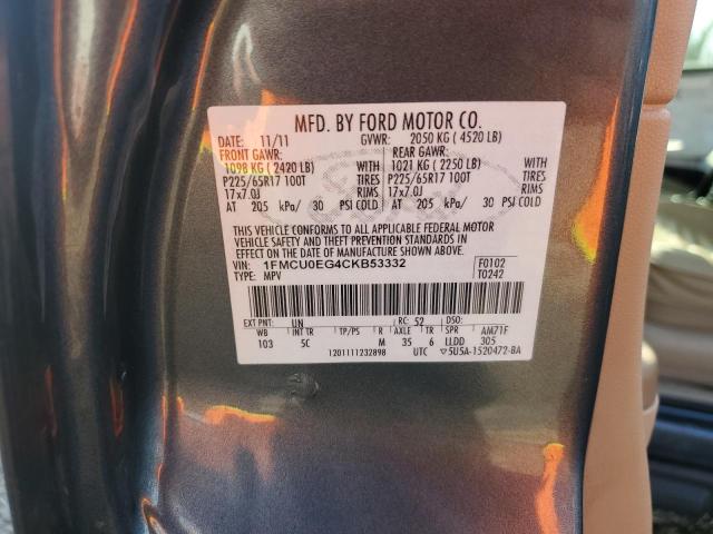 1FMCU0EG4CKB53332 - 2012 FORD ESCAPE LIMITED 蓝色 照片 12