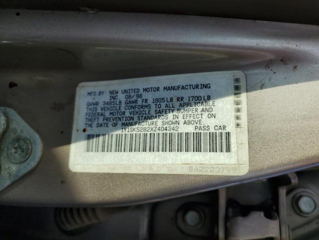 1Y1SK5282XZ404342 - 1999 CHEVROLET GEO PRIZM BASE SILVER photo 12