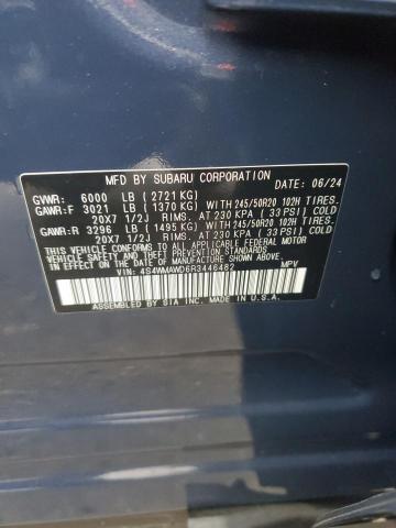 4S4WMAWD6R3446482 - 2024 SUBARU ASCENT TOURING BLUE photo 13