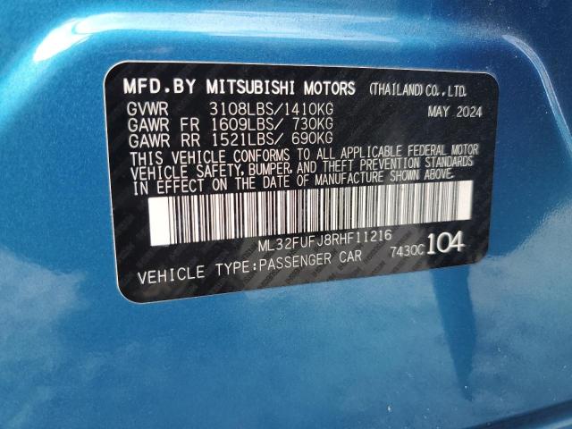 ML32FUFJ8RHF11216 - 2024 MITSUBISHI MIRAGE G4 ES BLUE photo 13