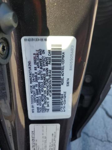 4T1BE32K53U728142 - 2003 TOYOTA CAMRY LE BURGUNDY photo 12