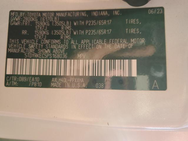 5TDYRKEC5PS168036 - 2023 TOYOTA SIENNA XLE 白色 照片 14