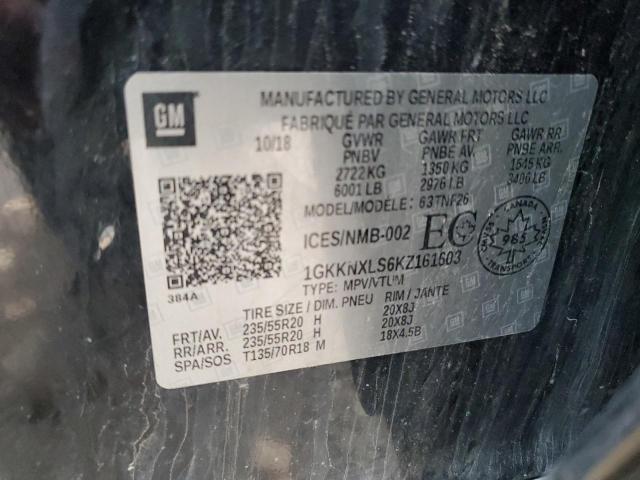 1GKKNXLS6KZ161603 - 2019 GMC ACADIA DENALI BLACK photo 14