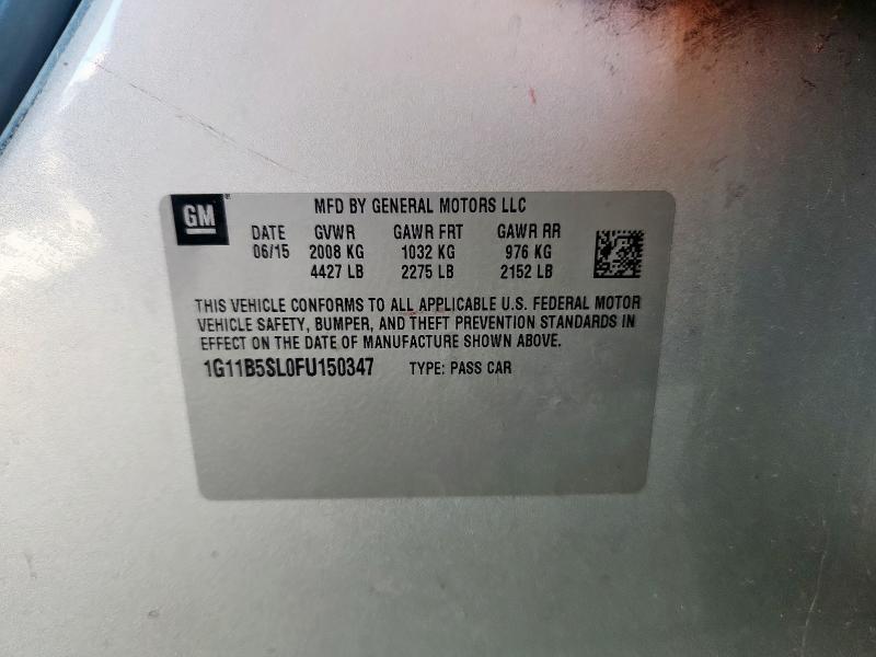 1G11B5SL0FU150347 - 2015 CHEVROLET MALIBU LS SILVER photo 12