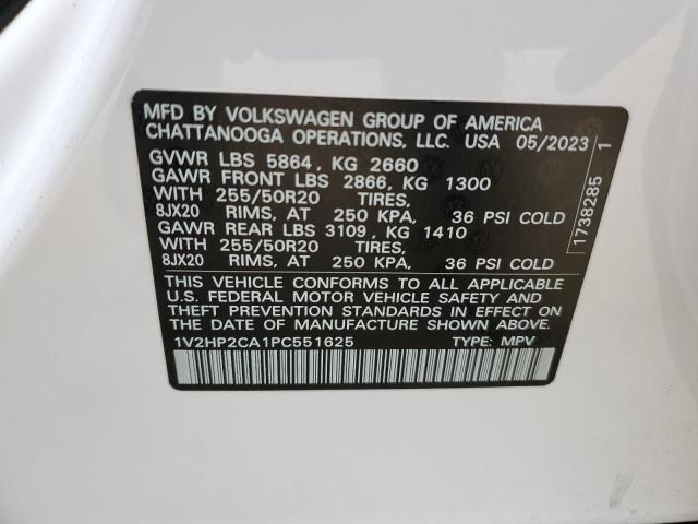 1V2HP2CA1PC551625 - 2023 VOLKSWAGEN ATLAS SE Beyaz fotoğraf 14