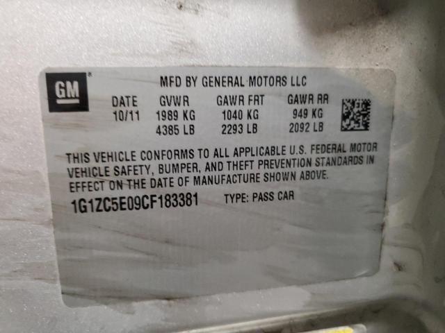 1G1ZC5E09CF183381 - 2012 CHEVROLET MALIBU 1LT 银色 照片 13