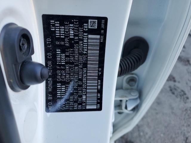 JHMFC1F32JX026745 - 2018 HONDA CIVIC EX Ağ foto 12