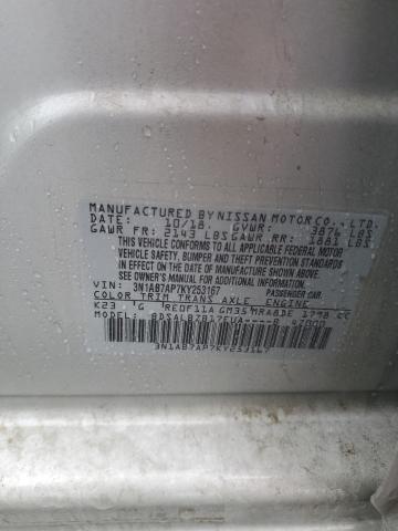 3N1AB7AP7KY253167 - 2019 NISSAN SENTRA S SILVER photo 12