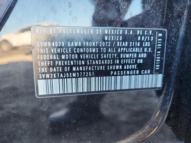 3VW2K7AJ5EM377251 - 2014 VOLKSWAGEN JETTA BASE BLACK photo 12