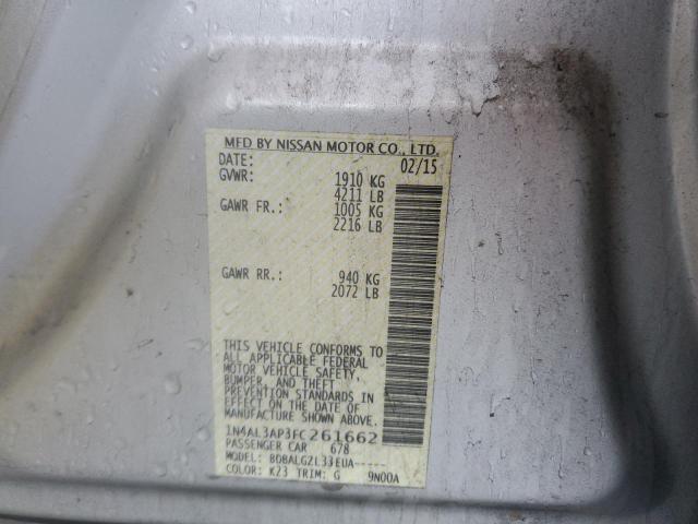 1N4AL3AP3FC261662 - 2015 NISSAN ALTIMA 2.5 SILVER photo 12