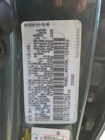 4T1BE32K74U304298 - 2004 TOYOTA CAMRY LE 绿色 照片 12
