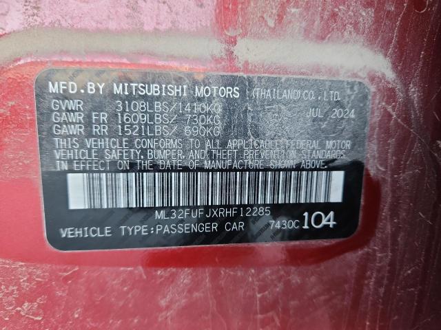 ML32FUFJXRHF12285 - 2024 MITSUBISHI MIRAGE G4 ES 红色 照片 12