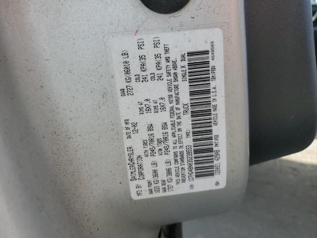 1D7HG48N03S239553 - 2003 DODGE DAKOTA QUAD SLT 银色 照片 12