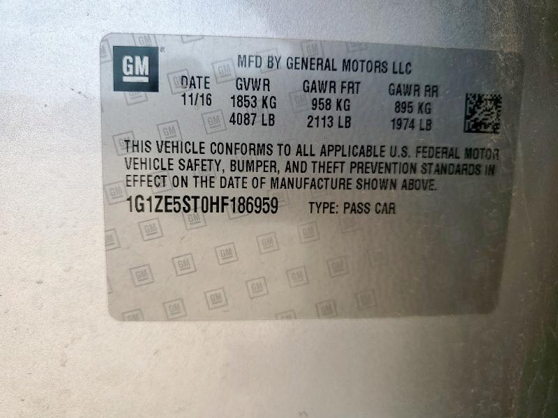 1G1ZE5ST0HF186959 - 2017 CHEVROLET MALIBU LT Silber Foto 13