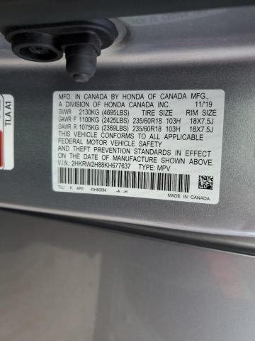 2HKRW2H88KH677637 - 2019 HONDA CR-V EXL SILVER photo 14
