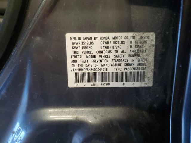 JHMGE8H34DC044518 - 2013 HONDA FIT GRAY photo 13