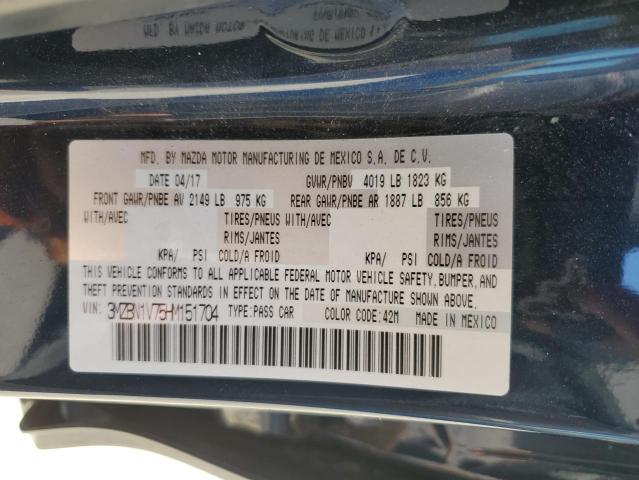 3MZBN1V75HM151704 - 2017 MAZDA 3 TOURING BLUE photo 13