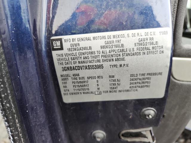 3GNBACDV7AS553985 - 2010 CHEVROLET HHR LT 蓝色 照片 12